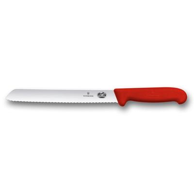 VICTORINOX Brotmesser, professionelles Brotmesser, 21 cm, rot, Brotmesser, das Baguettes und Weißbrot in schöne Schnitte schneidet, Fibrox 5.2531.21-X1