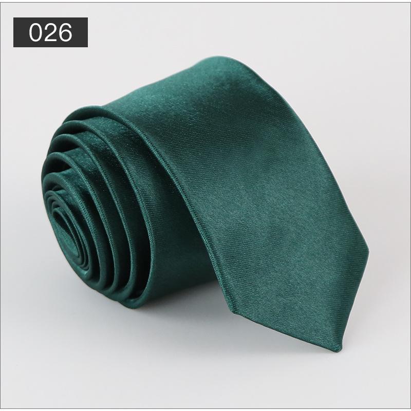 Men's Solid Color Narrow Shiny Polyester Silk Tie - Formal & Casual Fashion