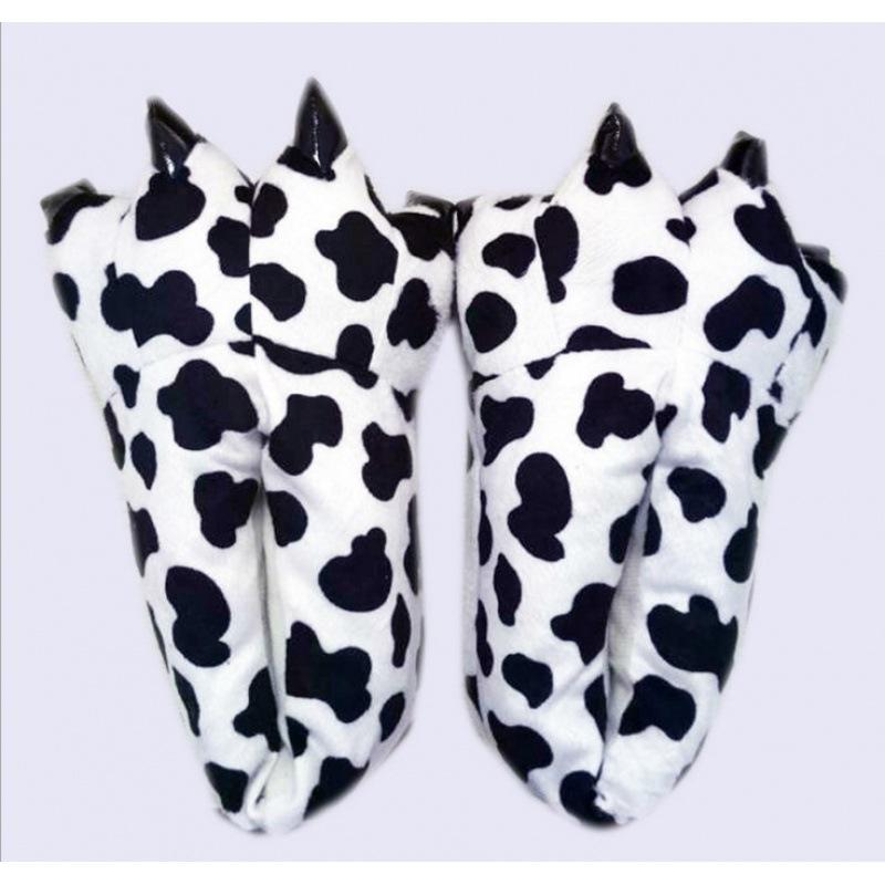 Superweiche Fleece-Tierpfoten-Hausschuhe für Damen & Herren - Gemütliche Baumwoll-Winterschuhe, Fersenbedeckt, Blau/Grün.