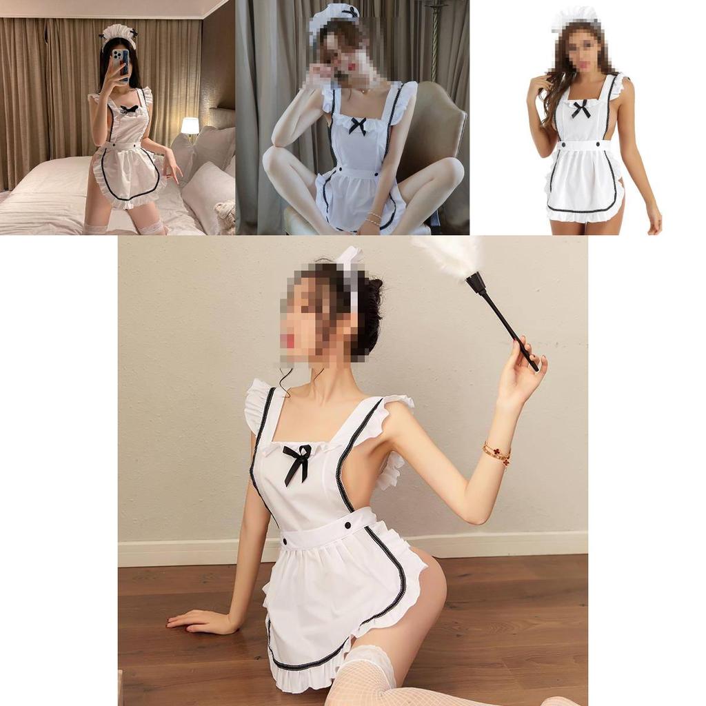 Elegant Polyester Maid Costume Sexy Role-playing Lingerie For Women One Size