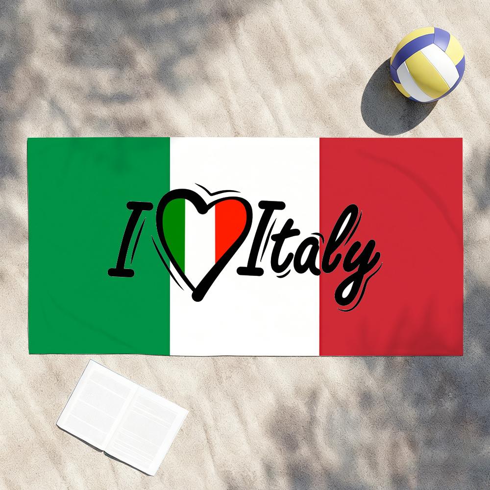 Flagge von Italien Handtuch Weich Leicht Anti-Sand Großes Strandtuch Schnelltrocknend Bad Sport Familie