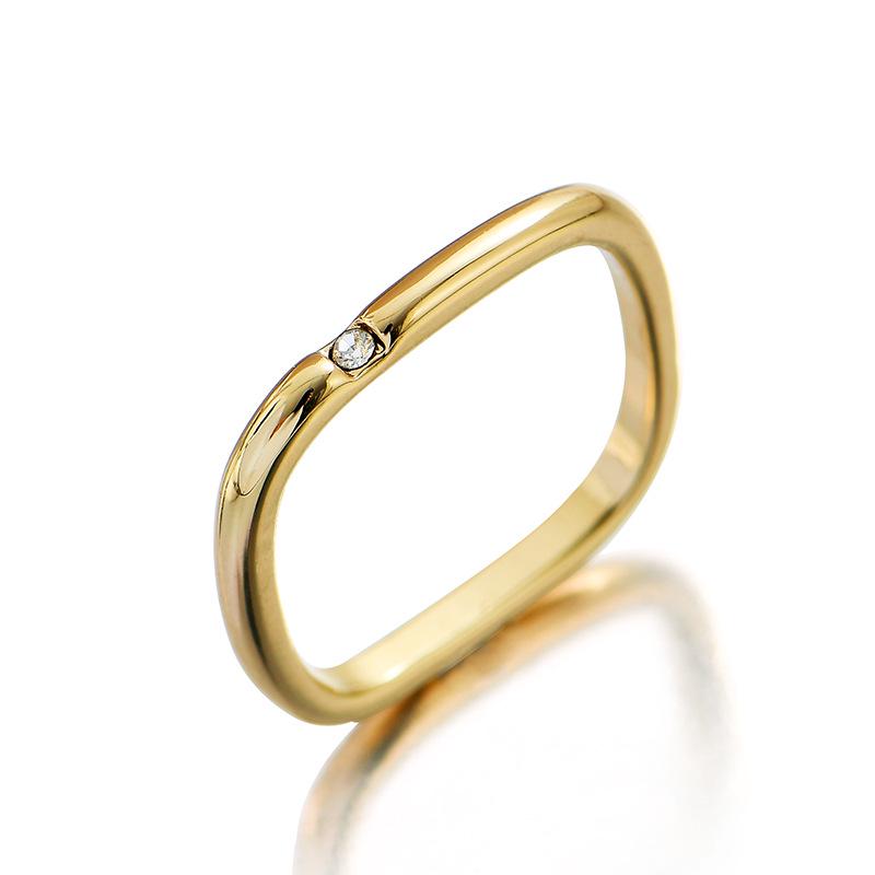Women's Colorful Copper Zircon Square Ring - Simple Korean Style Valentine's Jewelry for Couples
