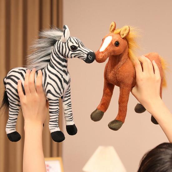 Horse Plush Doll Cute Foal Shape Stuffed Animal Soft Pony Plush Toy Skin-Friendly Comfortable Birthday