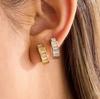 European and American Stainless Steel Rhinestone Earrings Light Luxury Non-fading Titanium Steel Stud Earrings