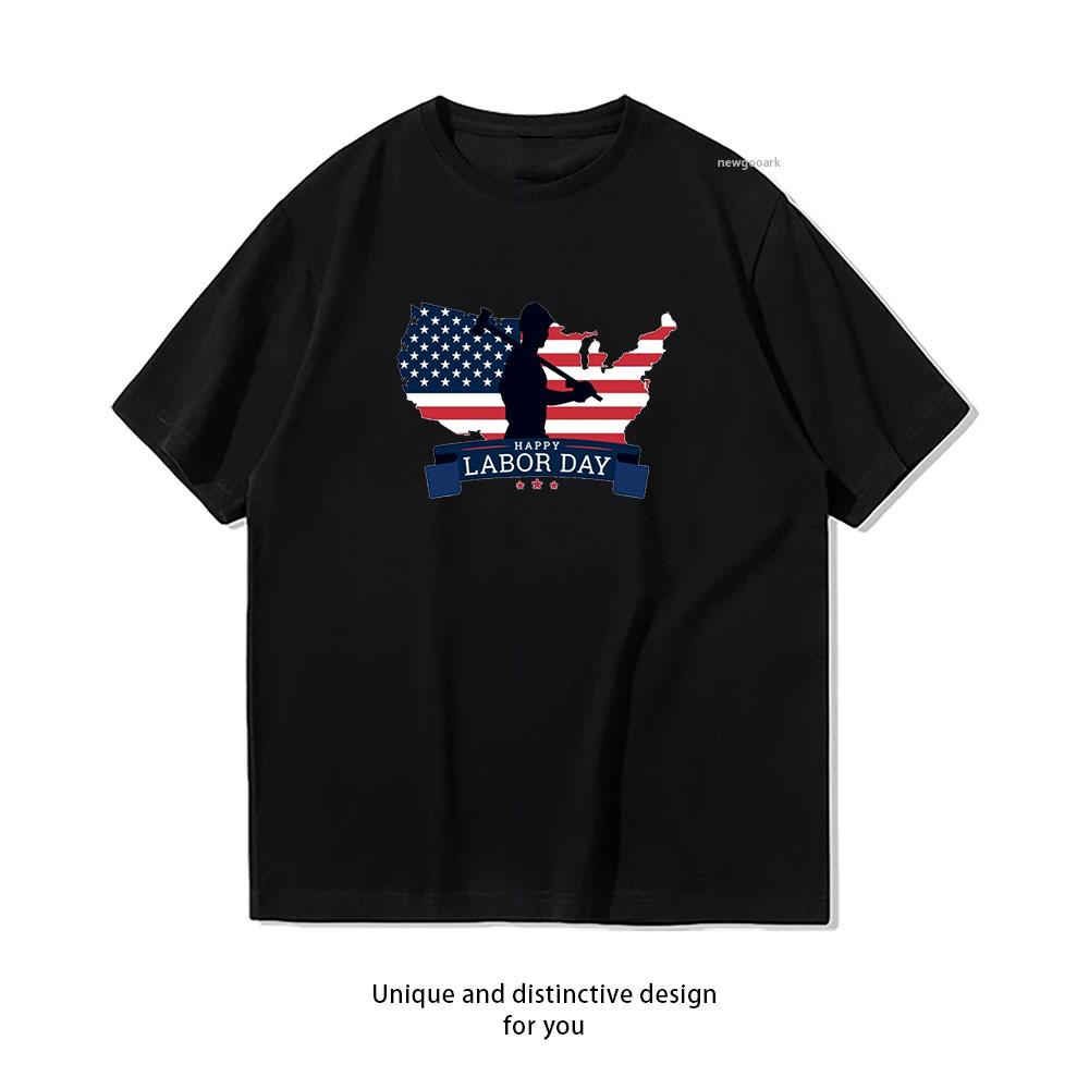 American Labor Day Shirt WoUnisex Unisex Summer Cotton Graphic T Shirts Adult Streetwear Camisetas Tops S3XL Tee