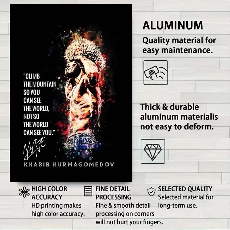 Khabib Metallskylt Boxningsaffischer Dekoration för Heminredningsartiklar Vintage Plåtskylt Plakett för Väggkonstdekoration Kaffebar