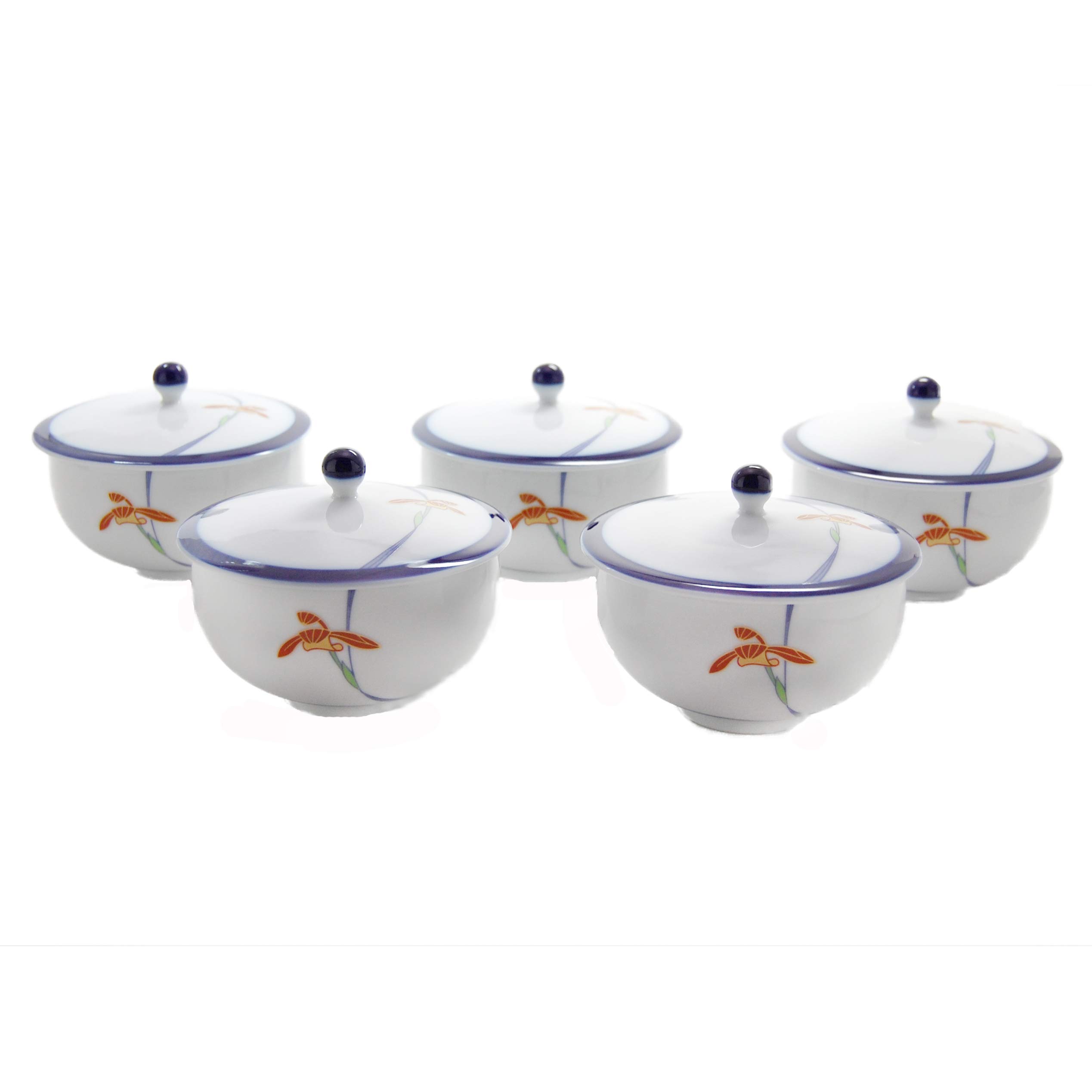 

Чайная чашка Koran Company с крышкой Orchid Lace White 100 мл, набор из 5 шт. 1005-CF