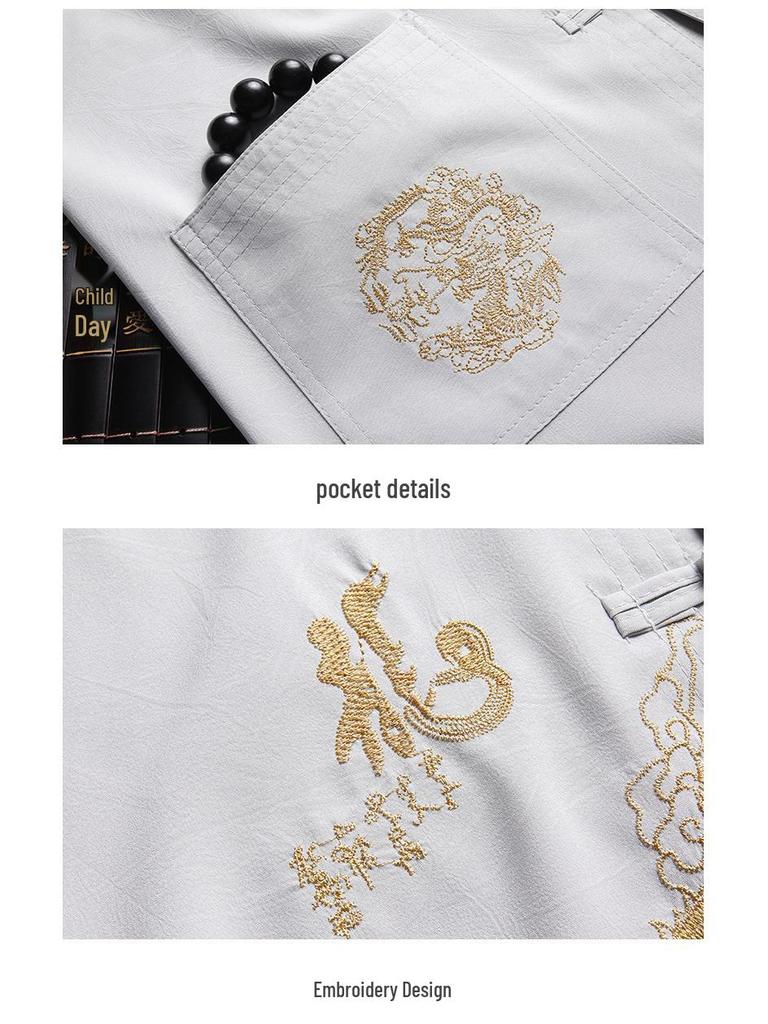 Men's Long-Sleeve Tang Suit: Chinese Style Casual Clothing for Middle-Aged and Elderly - Perfect for Morning Exercise