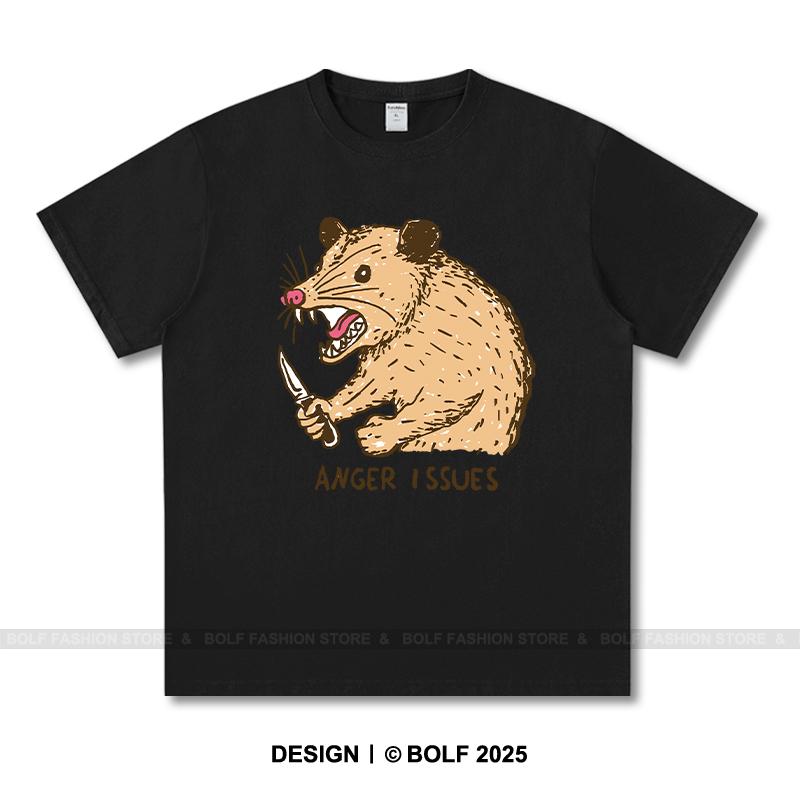 Women's Anger Issues Printed T-Shirt 100% Cotton Oversized Edgy Graphic Tees for Men Summer Tops Punk Streetwear