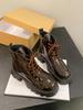 British Martin Boots Women's 2025 New Autumn and Winter Short Single Boots Short Boots Retro Thick-soled Thick-heeled Glossy Boots