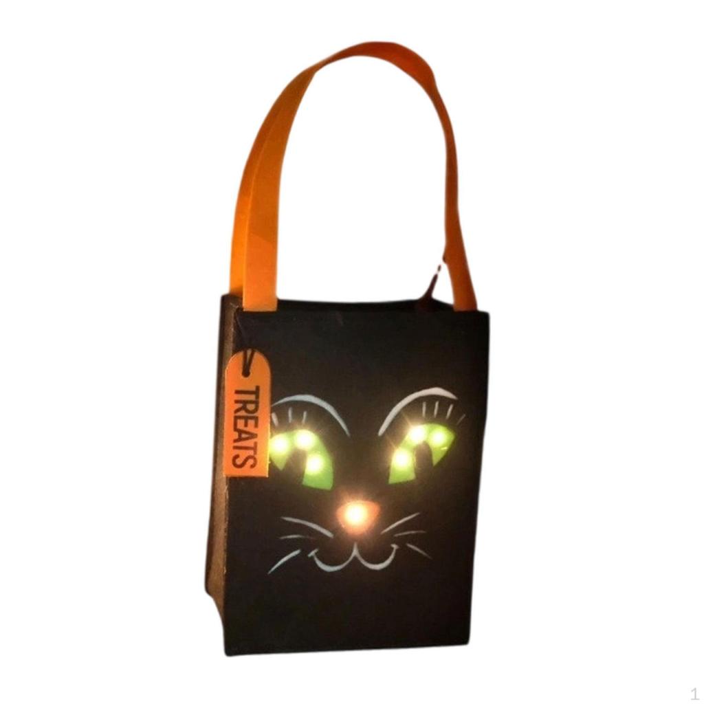 Halloween Candy Bag Gift Tote Trick or Treat Light up for Party Cosplay