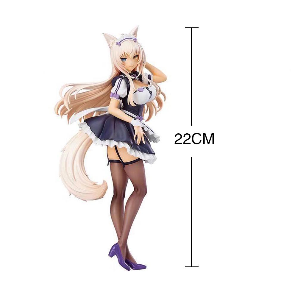 Anime-Spielzeugfigur Kokosnussfigur Schönes Dienstmädchen-Outfit Actionfigur Azuki-Figur Süßes Katzenmädchen Modellkollektion Anime-Geschenke