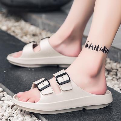 Thick Platform Cloud Slippers Women Double Buckle Soft Sole Pillow Slides Sandals Woman Summer Beach Non-Slip Flip Flops