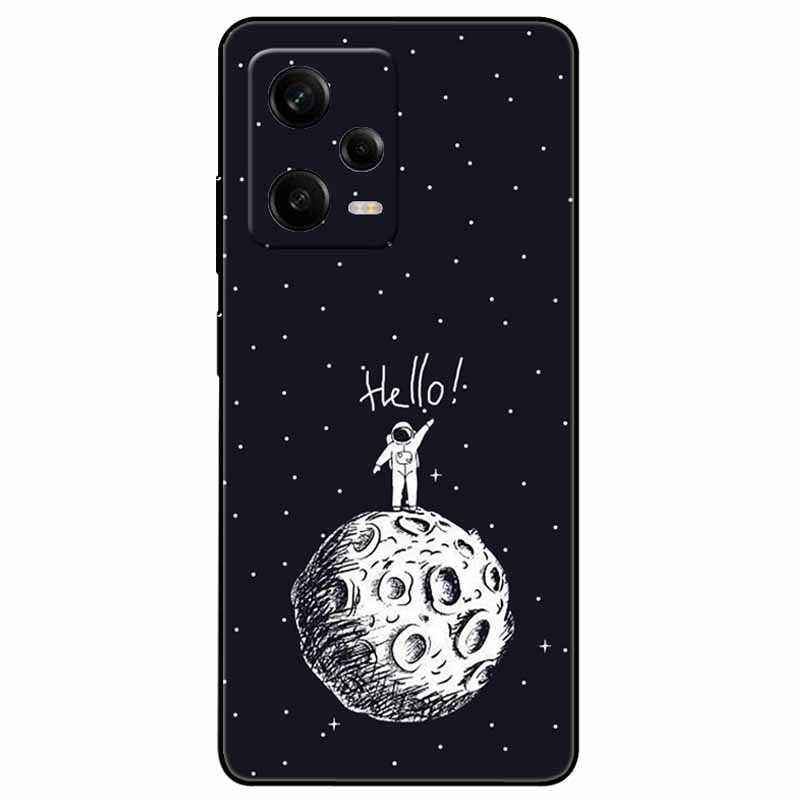 For Redmi Note 12 Pro 5G Case Note12 Covers TPU Black Silicone Starry Cover for Xiaomi Redmi Note 12 Pro+ 5G Plus Cartoon Soft