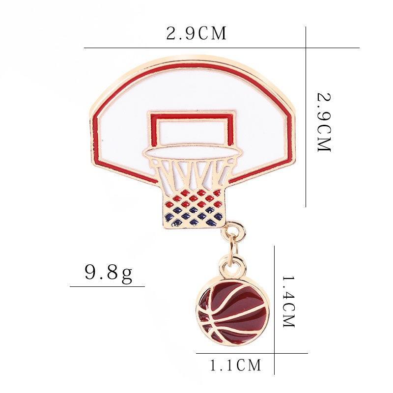 1 peça distintivo de metal para basquete, futebol, badminton, mochila de estudante, chapéu, casaco jeans, decoração faça você mesmo, alfinetes de lapela, broche de casal para meninos