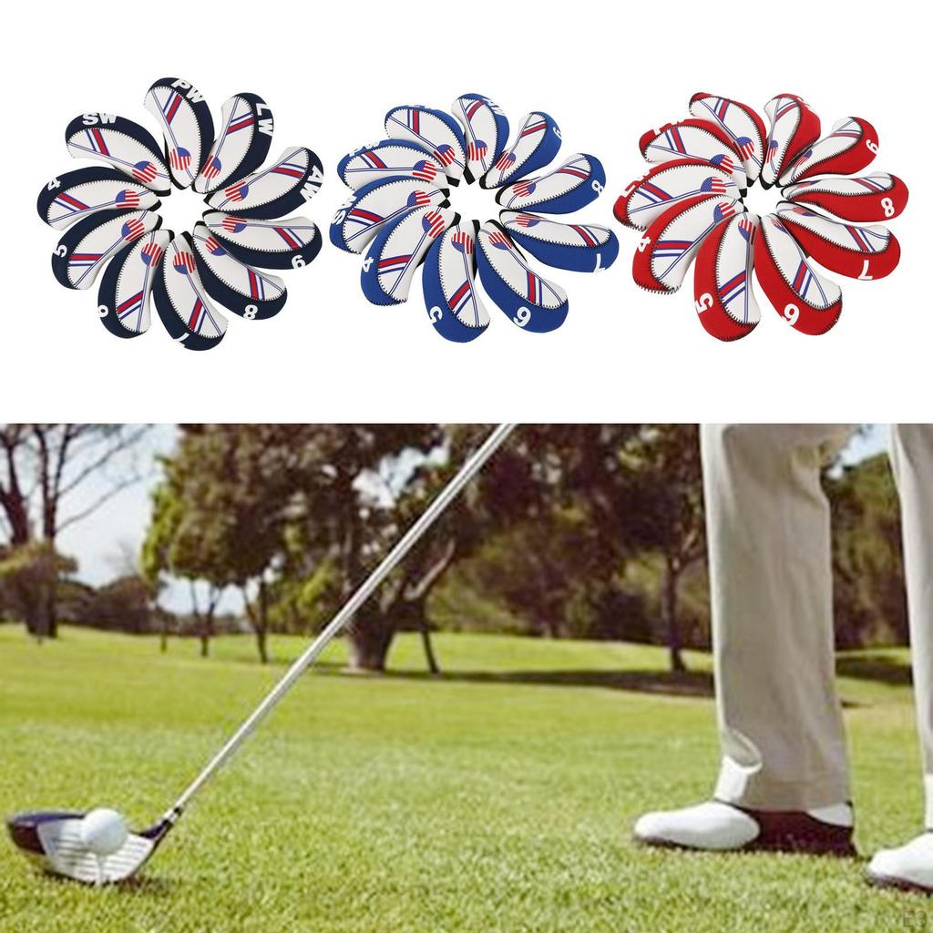 10 Pieces Golf Headcover Set, Head Cover, 4-9, , PW, LW, Waterproof