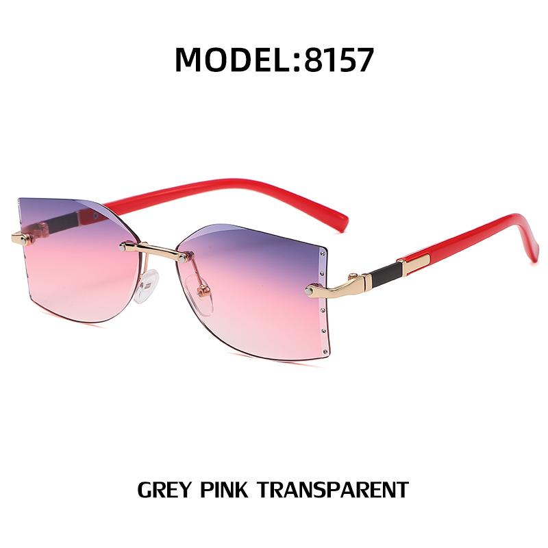 Frameless Diamond Trimmed Sunglasses Women S Polygonal Small Frame Sunglasses Women S Street Glasses Trend