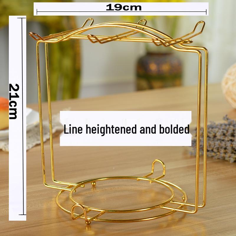 Chrome-Plated Wrought Iron Hanging Coffee Cup Holder - Nail-Free Kitchen Storage Solution