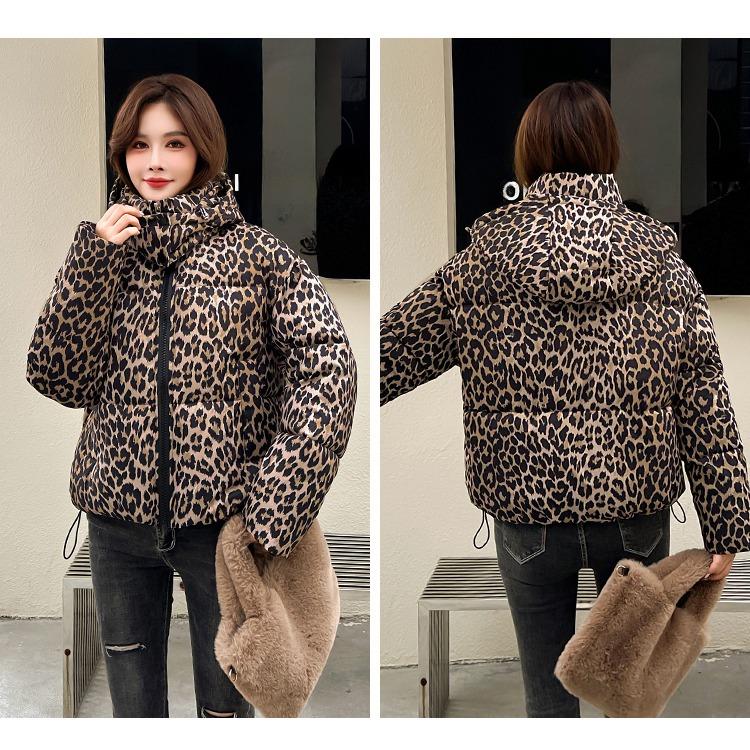 Make A Statement This Winter with Our Bold Leopard Print Loose-Fit Hooded Jacket for Women