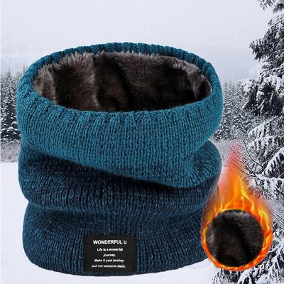 Winterschal für Herren Fleece Ring Bandana Gestrickter Warmer Einfarbiger Schal Damen Halswärmer Dickes Kaschmir Taschentuch Skimaske