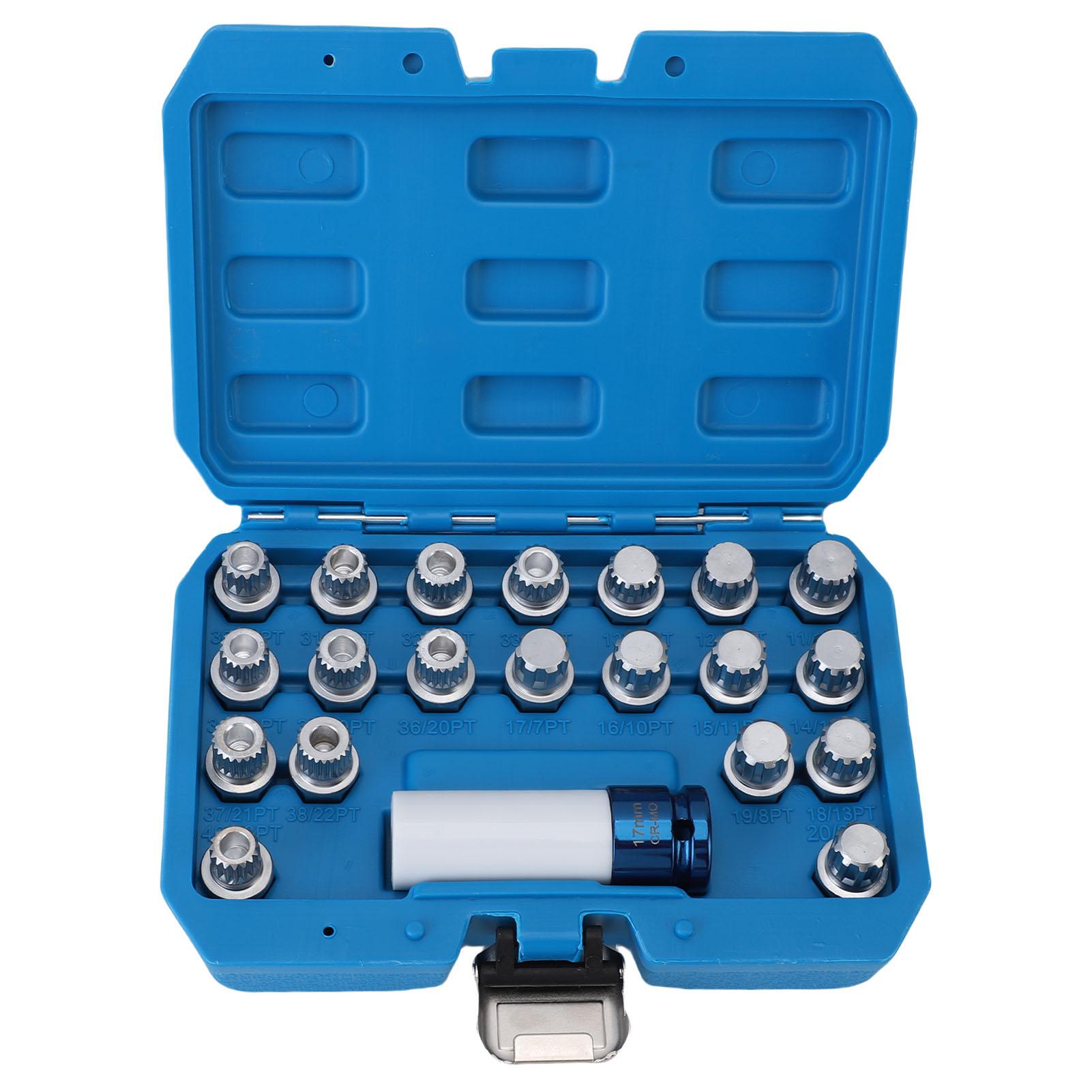 

Набор из 21 предмета ключей для секретных гаек колес, набор адаптеров-головок для секретных гаек колес, противоугольный винт