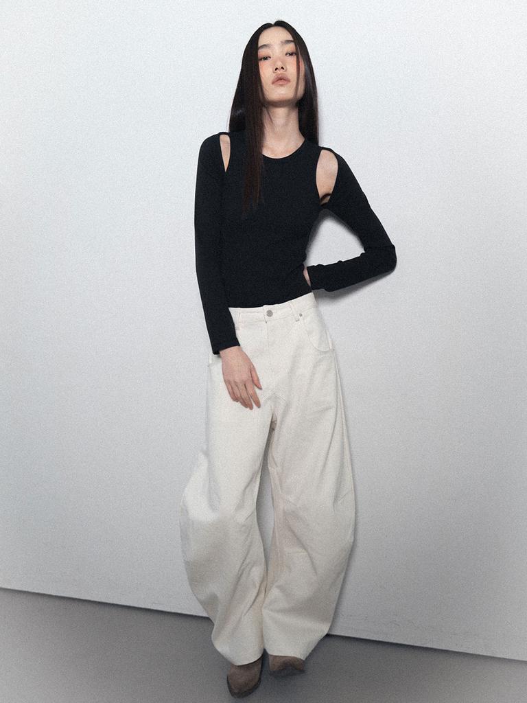 VISUS Cut-Out Body Suit_Charcoal