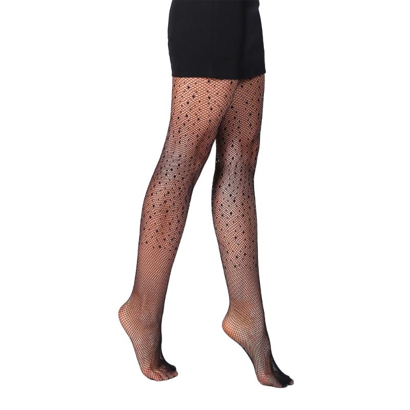 

Hollowed Out Fishnet Pantyhose Stretchy Nylon Stockings Lightweight Sheer Tights For Night Out Or Daily Use 1 чорний