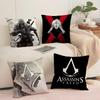 Game Assassins CCreed Cushion Cover Silky Short Plush Invisible Zipper Dustproof Sofa Pillow Case for Home Decor