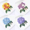Elegant Hydrangea Enamel Flower Brooch For Women Alloy Jewelry Accessory Gift