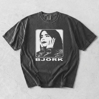Björk 90-es évekbeli póló, Vintage mosott zenekari póló