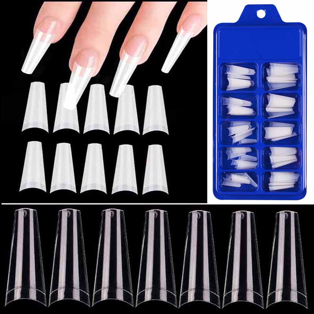 

Natural Quick Extension Acrylic Manicure Half Cover Nail Art Tips Nail Form False Nails Fake Nails прозрачный