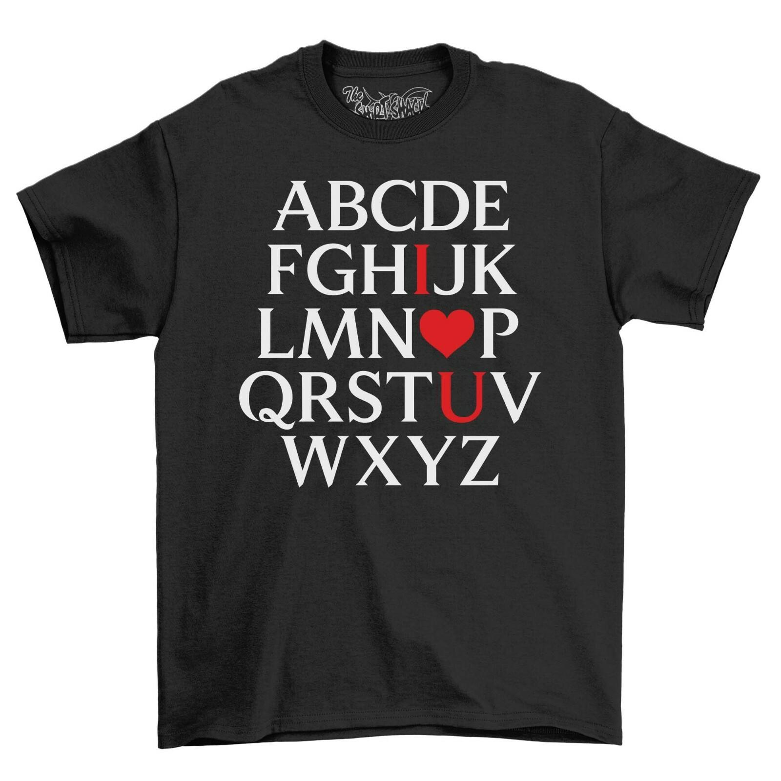 

ABC I Love You T-Shirt Mens Womens Tees Top Valentines Day Gift Idea Boyfriend Girlfriend Top XL