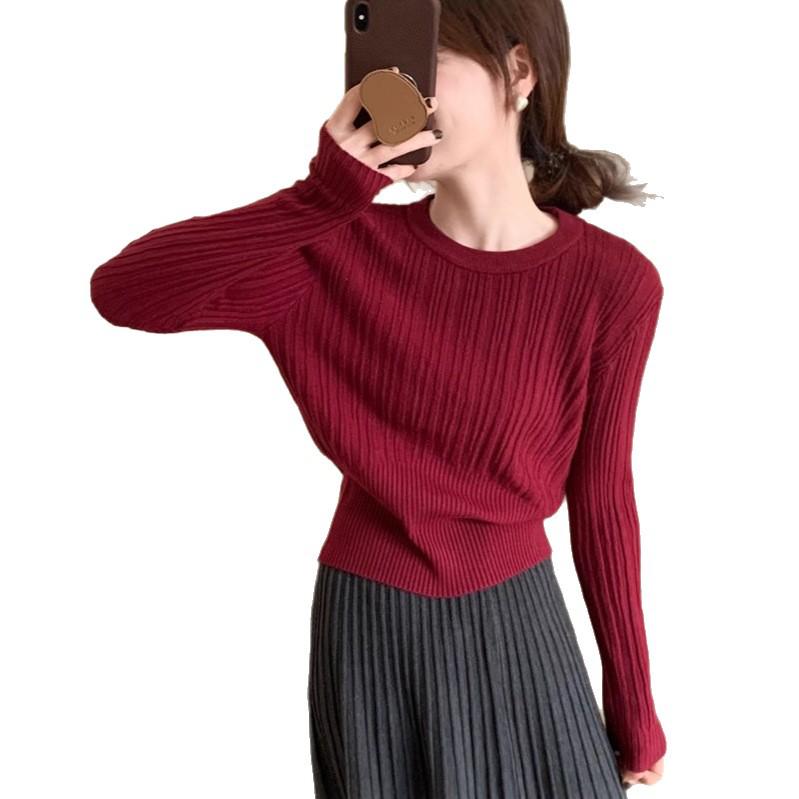 Korean Style High-Waisted Pleated Knit Midi Skirt: Elegant, Versatile, and Soft for a Casual Ladylike Look