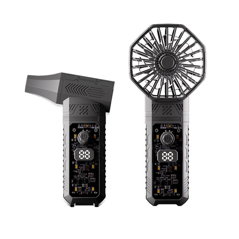 Multi-functional High-Power Brushless Turbine Fan with Emergency Charging for Outdoor Camping – Handheld & Rechargeable