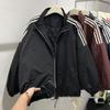 Korean Style Women's Cotton-Padded Windbreaker Jacket - Autumn/Winter