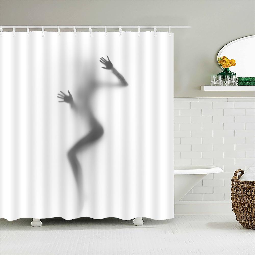 Sexy Woman Bath Curtains Waterproof Bathroom Shower Curtain Girl Shadow 3d print With Hooks Polyester Cloth 180*200 Bath Screen
