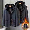 2025 Men's Plus Size Winter Hooded Jacket with Warm Detachable Liner