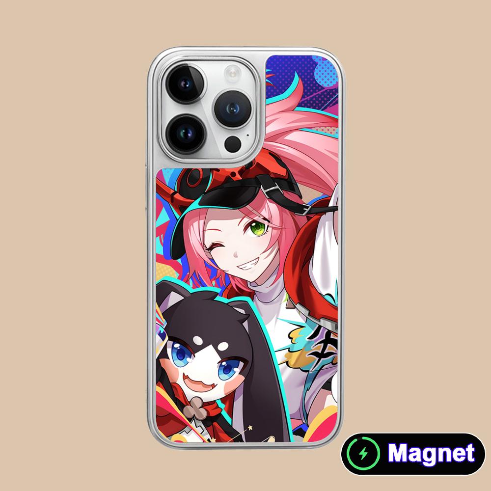

HSR Rappa Silver Plating Magsafe Mobile Phone Case for iPhone 17 16 15 14 13 12 11 Air Pro Max Plus Colorful Cover iPhone 11