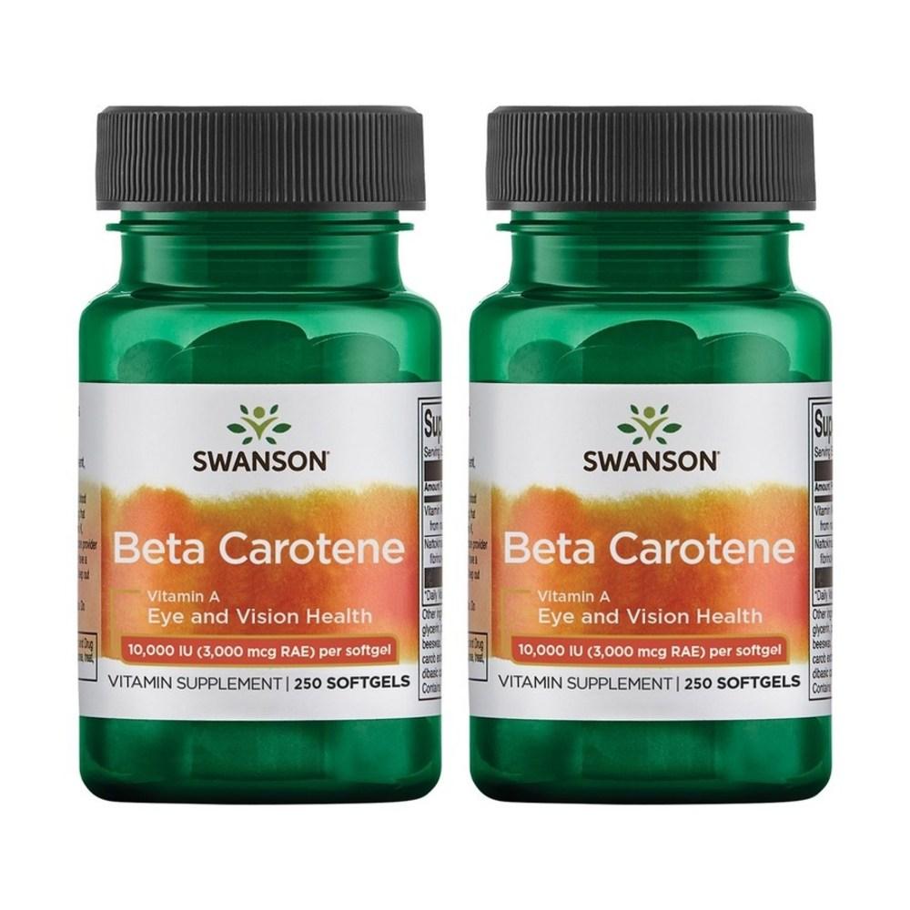 Swanson Beta-Carotene Eye & Skin Vitamin A Natural Wellness Formula Softgels 250 pcs 3000mcg each 2 pcs
