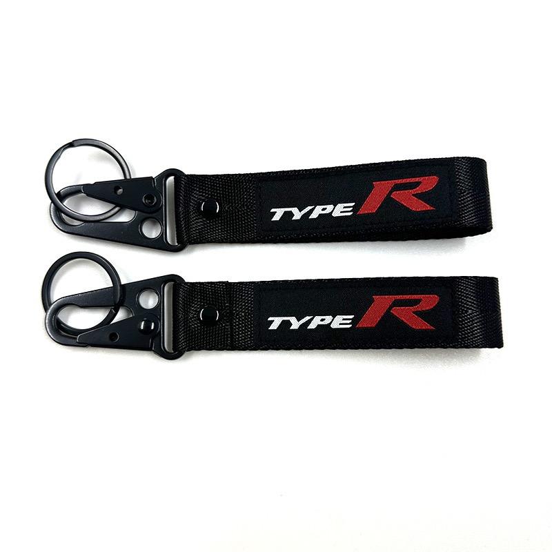 Stickerei Auto Logo Schlüsselanhänger Kette Schlüsselanhänger Schlüsselanhänger Geschenk für Honda Civic Type R FK8 Type S Auto Dekoration Styling Zubehör FL3