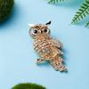 Temperament Full Rhinestone Owl Sitting On Branches Brooch For Women Men Trendy Lovely Flying Bird Owl Animal Pins Jewelry Gifts