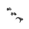 3PCS/Set Damen Stern Mond Herzform Ohrringe Mädchen Abendparty Abschlussball Ohrringe Punk Strass Ohrstecker