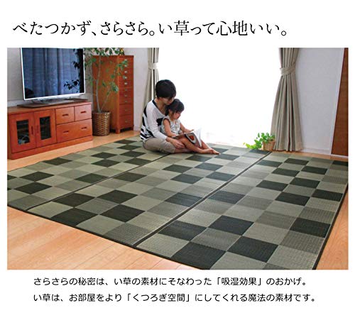 IKEHIKO Igusa Flower Tatami Mat Block, Edo-ma Size (3 Tatami Mats), Approx. 174 x 261 cm, Brown, Made in Japan #4117503