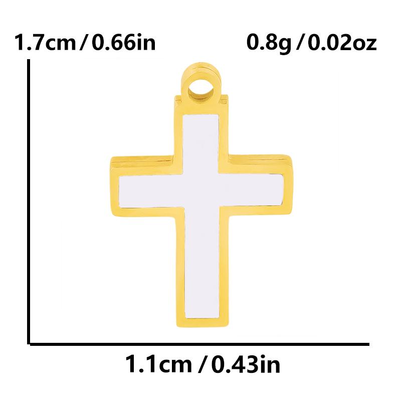New Mixed Natural Shells Stainless Steel Cross Pendants For Jewelry Making Supplies Summer Charms In Bulk DIY Earrings Bracelets