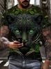 Trend Men's Fierce Wild Leopard 3D T-shirt Fashion Cool Daily T shirt Oudoor Short Sleeve Top Street Personality Summer Clothing