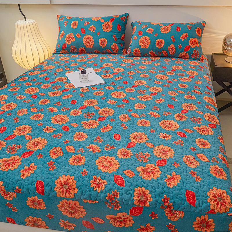 New Thickened Quilted Fitted Sheets, Mattress Protectors, Bed Covers, Single-piece Household Anti-slip Sheets
