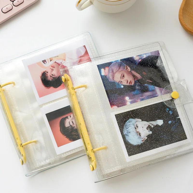 100 Pockets Photo Album 3/5 Inches Transparent Loose Leaf Binder Photocard Name ID Card Holder Case Storage Name Card Book Card