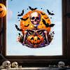 Creative Halloween Gift Ideas Static Window Clings, Watercolor Pumpkin Ghost Skull Decals, No Large Decals for Parties Glue Glass Stickers Living Room