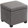 Baúl Puf de Almacenamiento 30 L con Tapa Extraíble, Otomana Cubo Acolchada en Terciopelo de Pana, 40 x 40 x 40 cm, Gris