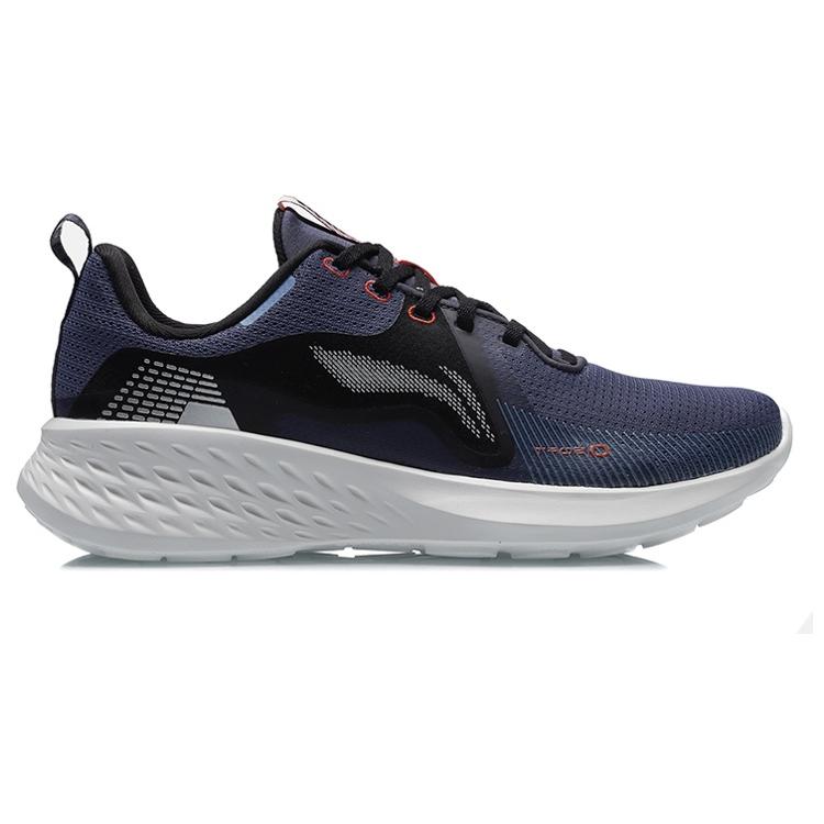 Li Ning SOFT ELEMENT Cushioning Slip Resistant Abrasion Resistant Low Top Sports Casual Shoes Men's Black Blue ARHR077-3